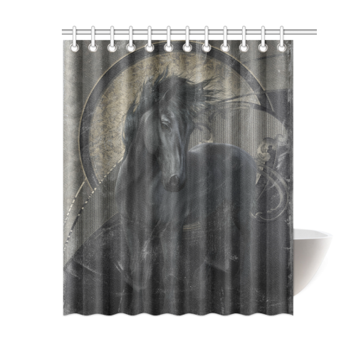Gothic Friesian Horse Shower Curtain 60"x72"