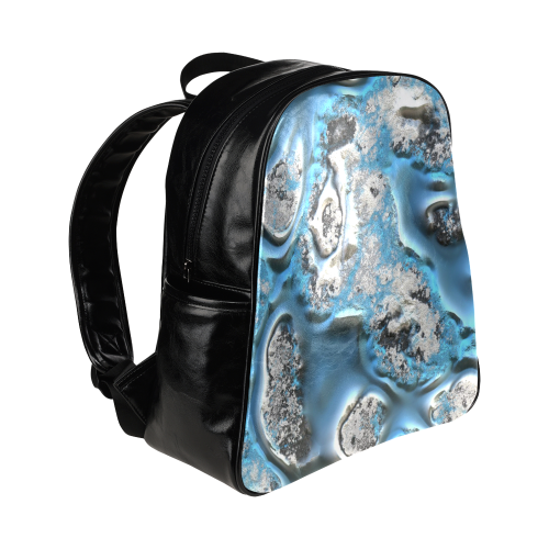metal art 11, blue Multi-Pockets Backpack (Model 1636)