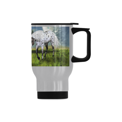 Horses Love Forever Travel Mug (Silver) (14 Oz)
