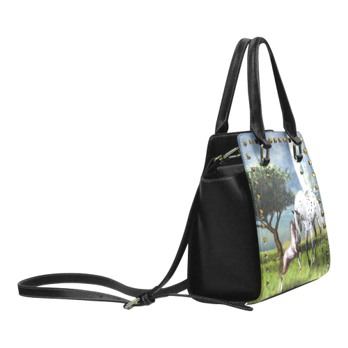 Horses Love Forever Rivet Shoulder Handbag (Model 1645)