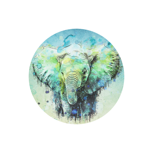 watercolor elephant Round Mousepad