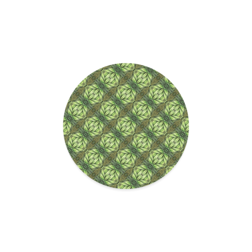 Mandy Green Leaf Weave small pattern Round Coaster