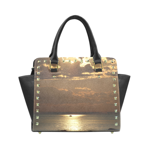 Awesome Sea Scene Rivet Shoulder Handbag (Model 1645)