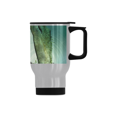 Awesome seadragon Travel Mug (Silver) (14 Oz)