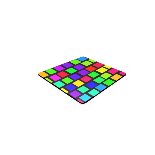 colorful checkered Square Coaster
