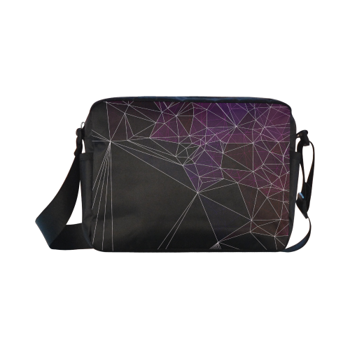 Polygons purple and black Classic Cross-body Nylon Bags (Model 1632)