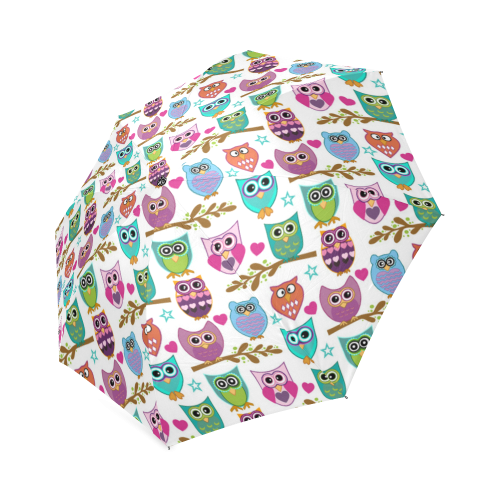 happy owls Foldable Umbrella (Model U01)