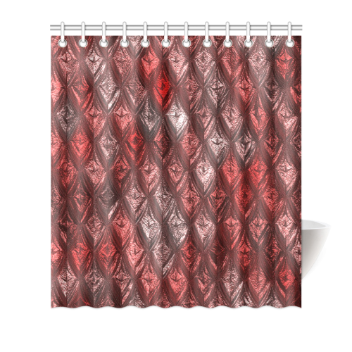 rhombus, diamond patterned red Shower Curtain 66"x72"