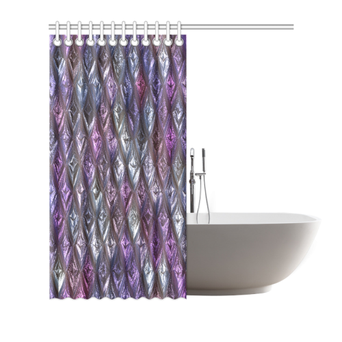 rhombus, diamond patterned lilac Shower Curtain 66"x72"