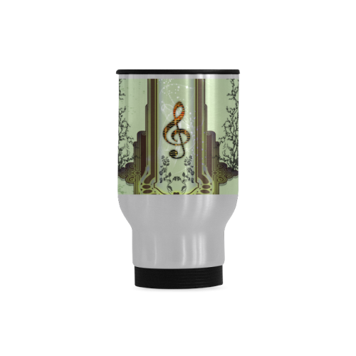 Music, clef Travel Mug (Silver) (14 Oz)