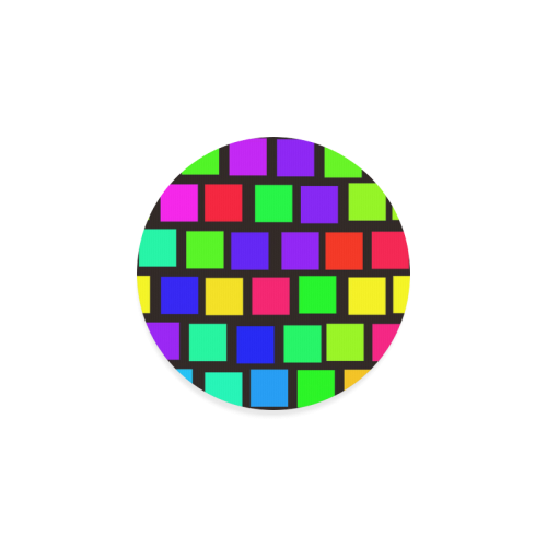 colorful checkered Round Coaster