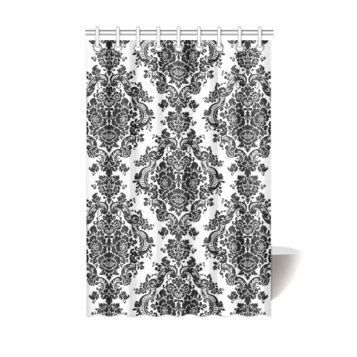 Black and White Damask Shower Curtain 48"x72"