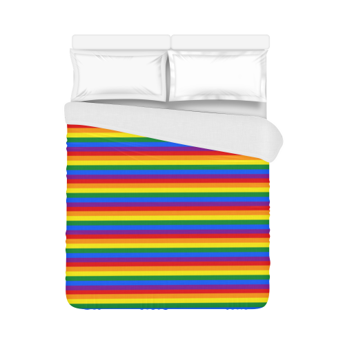 Gay Pride Rainbow Stripes Duvet Cover 86"x70" ( All-over-print)