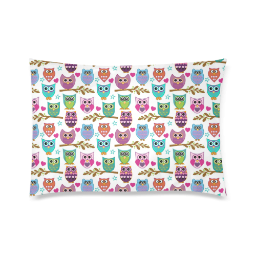 happy owls Custom Zippered Pillow Case 20"x30"(Twin Sides)