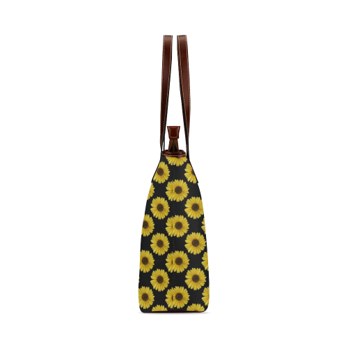 Golden Daisy Flower Shoulder Tote Bag (Model 1646)