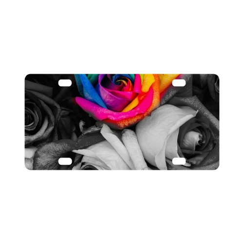 blach,white splash roses