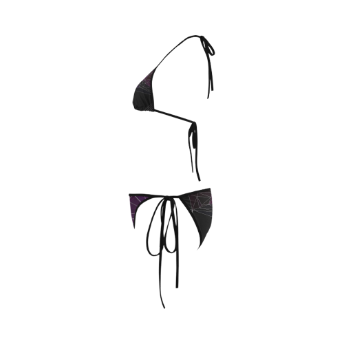 Polygons purple and black Custom Bikini Swimsuit