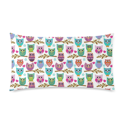 happy owls Rectangle Pillow Case 20"x36"(Twin Sides)