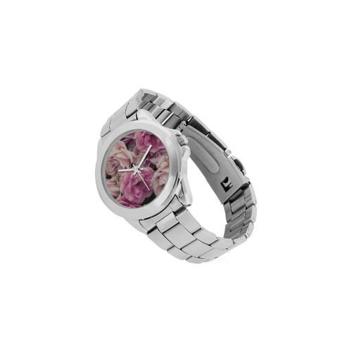 great garden roses pink Unisex Stainless Steel Watch(Model 103)