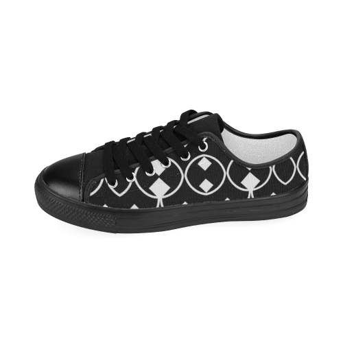 black and white Pattern 4416 Women's Classic Canvas Shoes (Model 018)