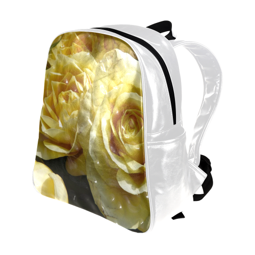 yellow roses Multi-Pockets Backpack (Model 1636)