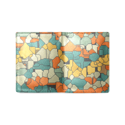 Textured retro shapes Men's Leather Wallet (Model 1612)