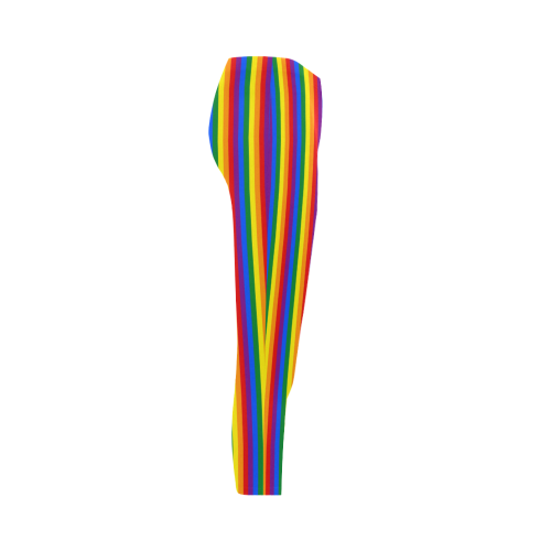 Gay Pride Rainbow Stripes Capri Legging (Model L02)