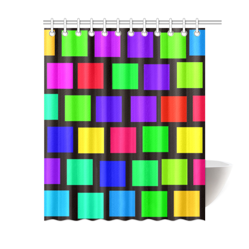 colorful checkered Shower Curtain 60"x72"