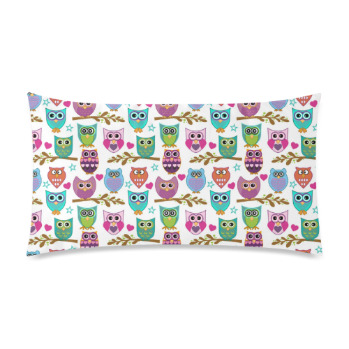 happy owls Rectangle Pillow Case 20"x36"(Twin Sides)