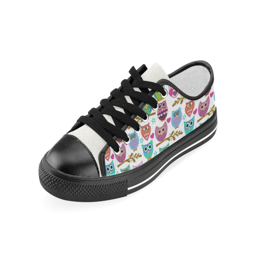 happy owls Women's Classic Canvas Shoes (Model 018)