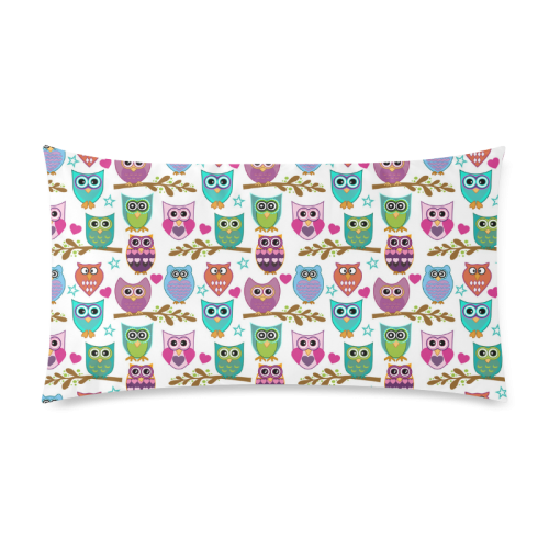 happy owls Custom Rectangle Pillow Case 20"x36" (one side)