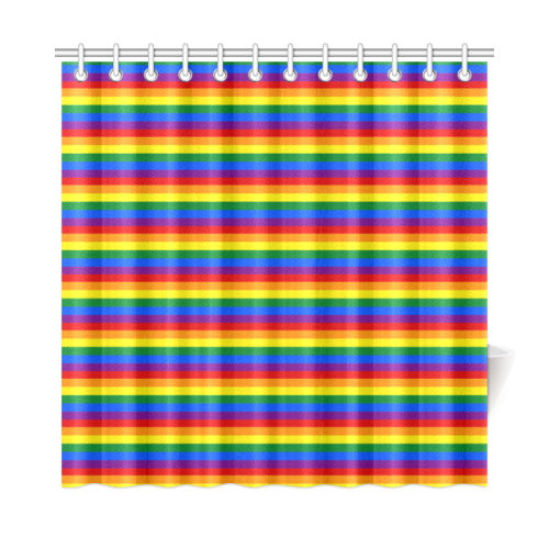Gay Pride Rainbow Stripes Shower Curtain 72"x72"