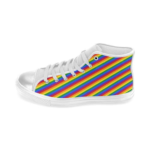 Gay Pride Rainbow Stripes Women's Classic High Top Canvas Shoes (Model 017)