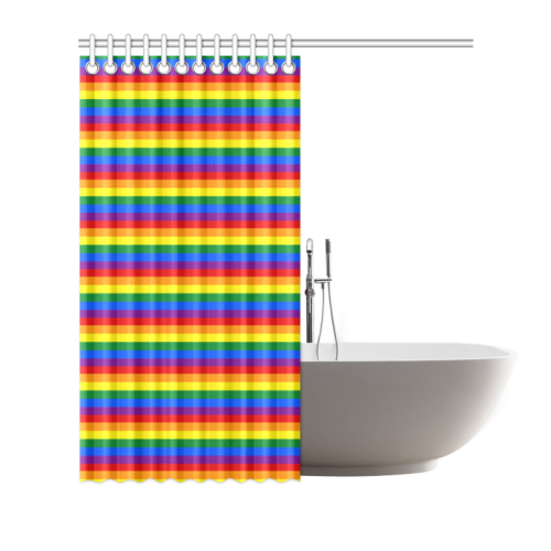 Gay Pride Rainbow Stripes Shower Curtain 72"x72"