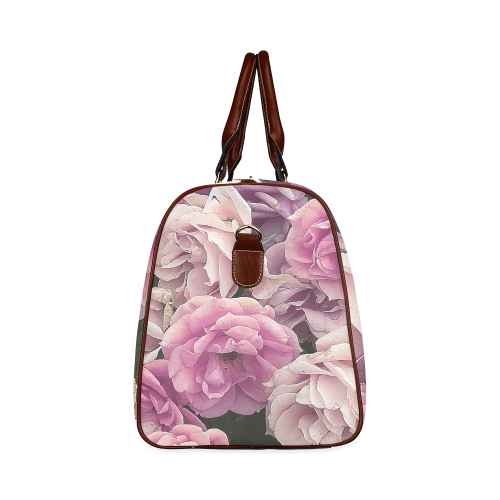 great garden roses pink Waterproof Travel Bag/Small (Model 1639)
