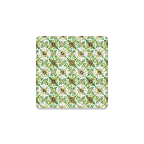 Mandy Green light dark bubbles Square Coaster