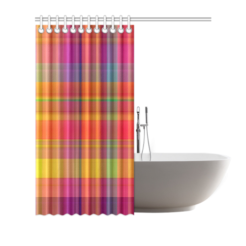 modern plaid, hot colors Shower Curtain 66"x72"
