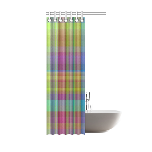 modern plaid, cool colors Shower Curtain 36"x72"