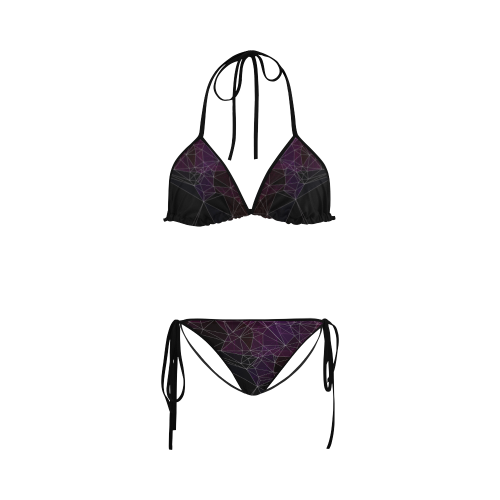 Polygons purple and black Custom Bikini Swimsuit