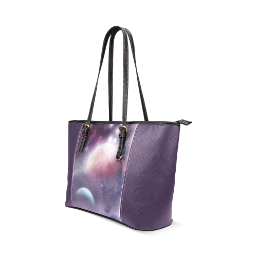 Pink Space Dream Leather Tote Bag/Large (Model 1640)