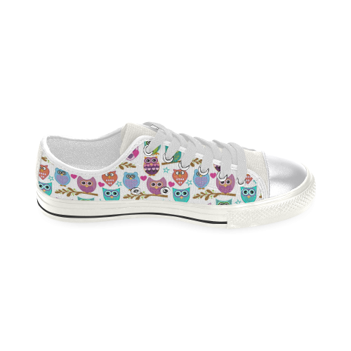 happy owls Women's Classic Canvas Shoes (Model 018)