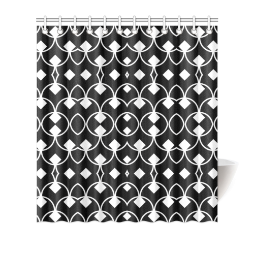 black and white Pattern 4416 Shower Curtain 66"x72"