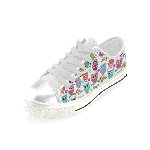 happy owls Women's Classic Canvas Shoes (Model 018)