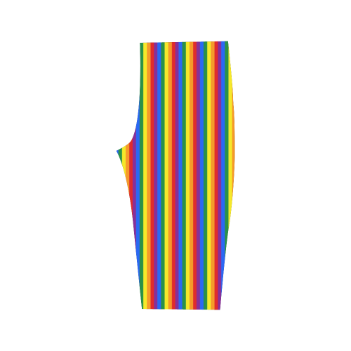 Gay Pride Rainbow Stripes Hestia Cropped Leggings (Model L03)