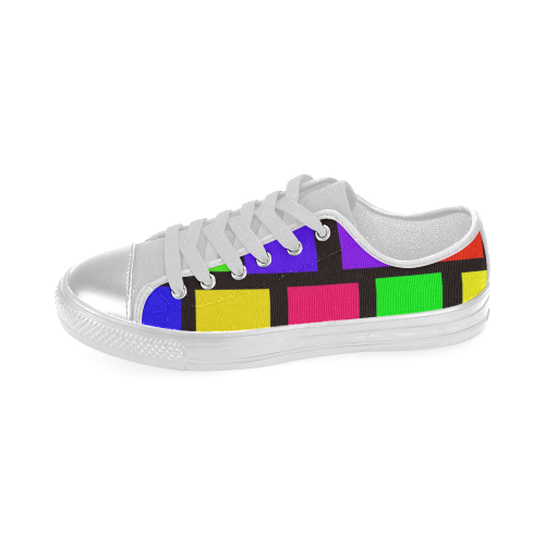 colorful checkered Women's Classic Canvas Shoes (Model 018)