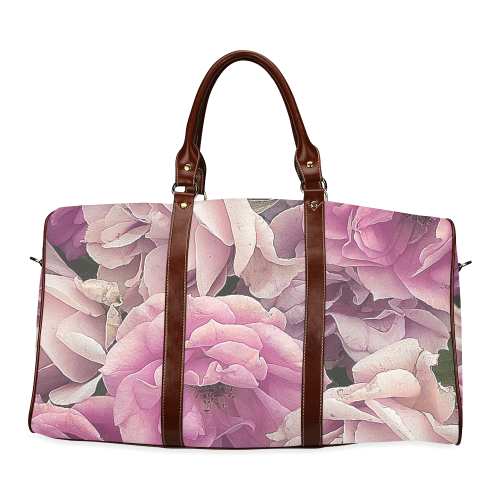 great garden roses pink Waterproof Travel Bag/Small (Model 1639)