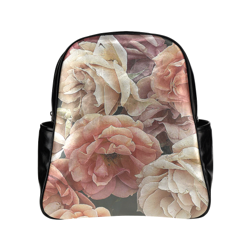 great garden roses, vintage look Multi-Pockets Backpack (Model 1636)