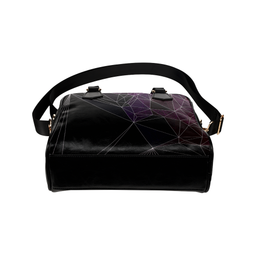 Polygons purple and black Shoulder Handbag (Model 1634)