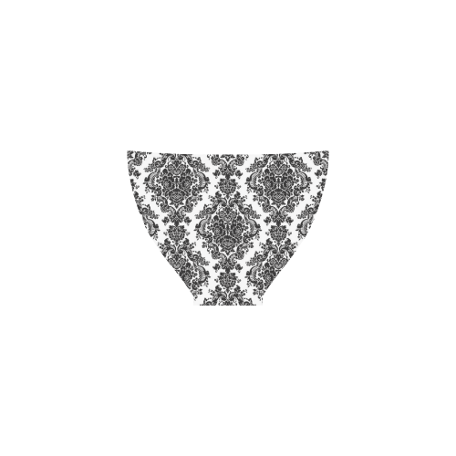 Black and White Damask Custom Bikini Swimsuit