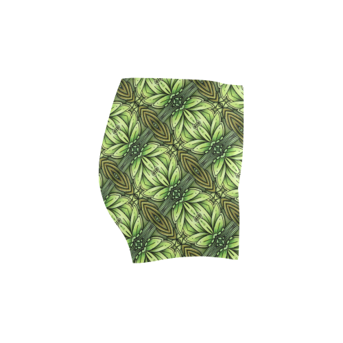 Mandy Green - Leaf Weave small foliage Briseis Skinny Shorts (Model L04)